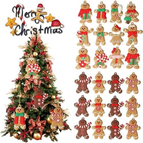 LUDA 24Pcs Christmas Pendant Gingerbread Man Xmas Decoration Christmas Tree Ornaments