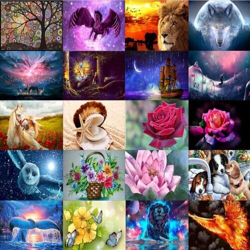 5D Diamond Painting Full Drill Round Square Diamond Embroidery Mosaic Animal Pattern Home Decoration DIY Cross Stitch Kits