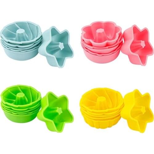 6 PCS Cake Baking Mold Sets Silicone 6 Types Baking Pan For Donut Dessert Bread Toast Kitchen Homemade DIY Cake Tools Supplies