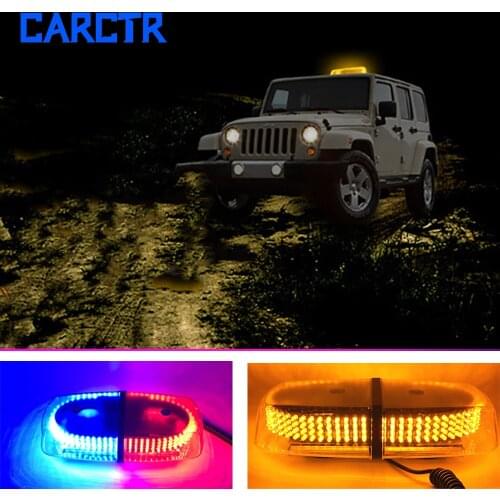CARCTR 240LED Car Roof Warning Light Red Blue Yellow Lights 12V Magnetic Ceiling Flashing Lamp Safety Strobe Warning Lights