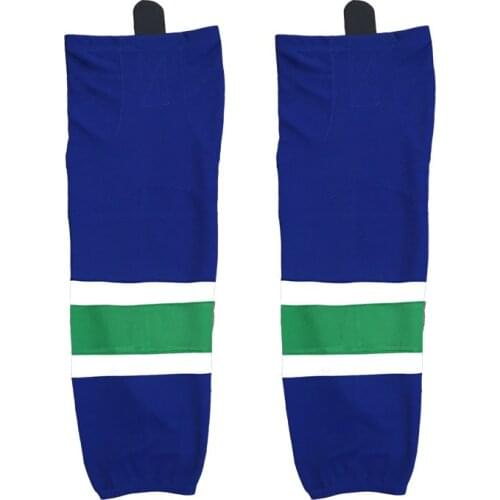 COLDINDOOR 100% Polyester blue Ice Hockey Socks Cheap Shin Guards W007