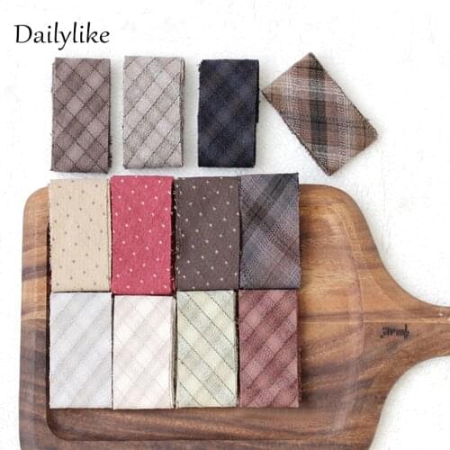 Dailylike Cotton Ribbons Cotton Strips Fabric Ribbon Patchwork Textile for Wrapping Fabric Edges Sewing Fabric DIY Gift Wrapping