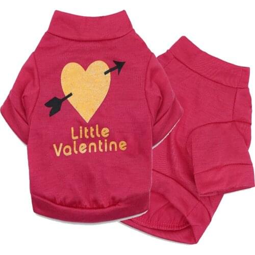 Cheap and Good Quality Pet Clothing New Fashion Soft Cotton Print One Arrow Through The Heart Sweater T-shirt Long Sleeves