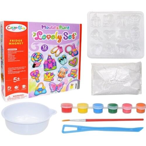 DIY Plaster Graffiti Coloured Creative Non-toxic Environmentally Friendly Refrigerator Magnets Set