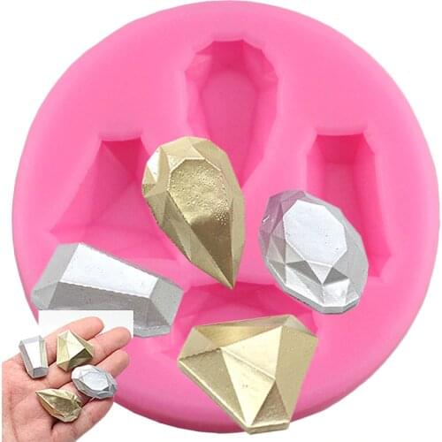 Gem Diamond Shaped Fondant Cake Chocolate Tools Candy Silicone Mold Resin Clay Cake Decorating Tool Sugarcraft Baking Moulds