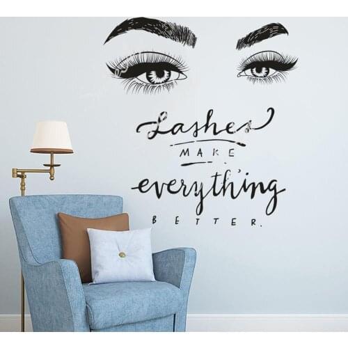 Hot Eye lashes Wall Decal Living Room Removable Mural Decor Living Room Bedroom Removable Vinyl Mural Decal