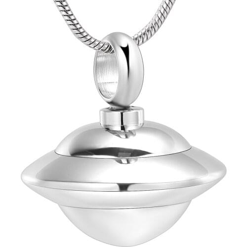 IJD10065 Gold,Rose ,Black Stainless Steel UFO shape Pet or Human Memorial Keepsake Pendant for Cremation Ashes
