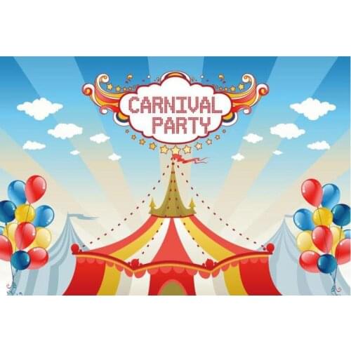 Carnival Party Backdrop Circus Blue Photography Background Celebration Photo Booth Studio Decor