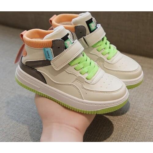 9S4U Spring Autumn Boys Girls Sneakers Casual Fashion Shoes Non-Slip Children Sport Shoes Leather Waterproof Kids Trainers