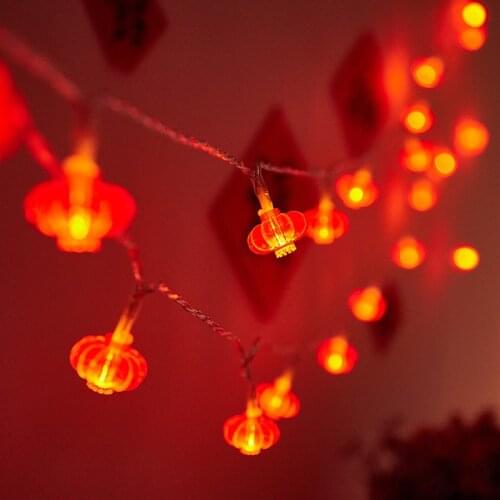 Small Lanterns LED Lights String Lights for Room New Year Festive Decoration Lantern Halloween Decoration Curtain Lights