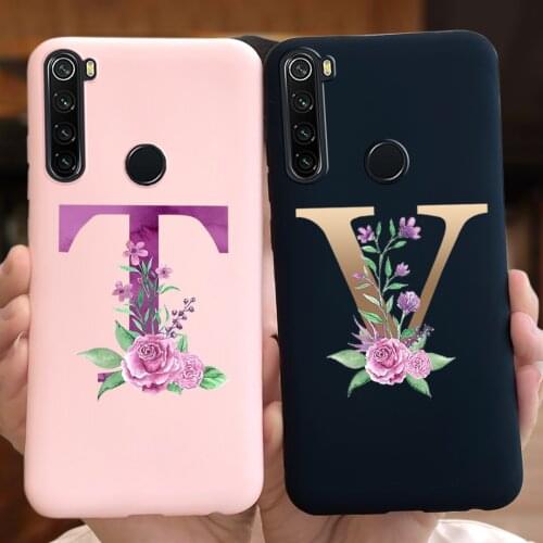 Lovely Alphabet Name Case For Redmi Note 8T 8 T Phone Case Silicone Colored Soft Back Cover For Xiaomi Redmi Note 8 Pro 8 8t