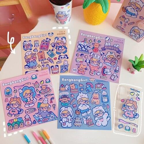 Kawaii Cartoon Style Cute Heart Soft Candy Series Creative Hand Account Deco DIY Collage Material Sticker Girlish