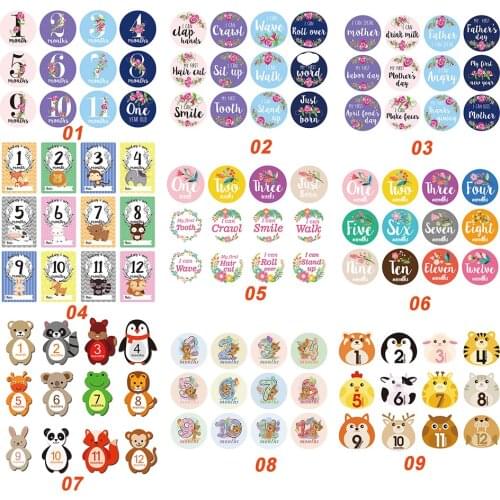 Repeatedly Baby Milestone Photography Card High-grade Paper Multi-function Portable Newborn Monthly Commemorative Sticker