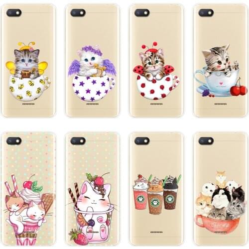 Cup Cat Phone Case For Xiaomi Redmi S2 6A 5 Plus 4A Pocophone F1 Redmi Note 4 4X 5 5A 6 Pro Prime Silicone Soft Back Cover