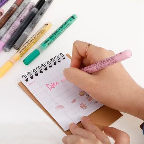 On Rock Glass Canvas Metal Ceramic Mug Wood Painting Marking Art Markers Supplies 28 Colors Set 0.7MM Acrylic Paint Marker Pen