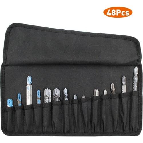 48Pcs T-Shank Jigsaw Blades Sets Assorted High Speed Steel Jig saw Blade Set Middle Serration Woodworking Metal Cutting Tool