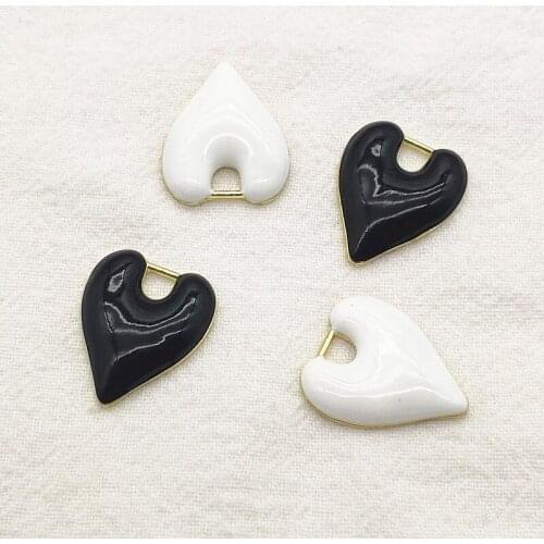 New Arrival! 21x17mm 100pcs Zinc Alloy Enamel Charm Heart Pendants For Necklace Earring DIY Parts Jewelry Findings & Components
