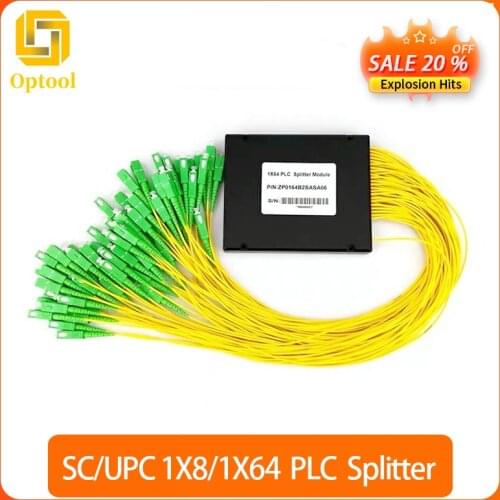 SC APC 1x8 PLC Fiber optical splitter single mode with SC APC connector FTTH SC APC SC /APC 1x64 plc splitter FBT Optical Couple