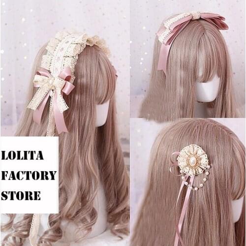 Originally created Lolita hairband bow lace clip female hairpin headdress Lolita KC hairband homographer