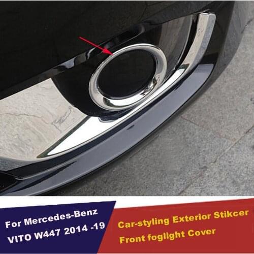 Car Front Head Fog Lamp Fog light Cover Trim For Mercedes-Benz Vito W447 2014 2015 2016 2017 2018 ABS Chrome Auto Accessories