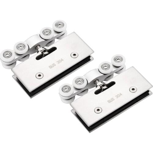 Stainless Steel Glass door Hanging Wheels 110kg Load bearing sliding door hanging pulley glass door roller hanging track pulley