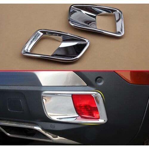 2Pcs Bright Silver Car Styling Rear Fog Light Covers For Peugeot 3008 GT MK2 2017 2018 Glossy Chrome Bumper Reflector Overlay