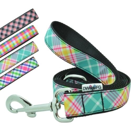 4FT 5ft Grid Printed Dog Leashs Strong and Durable Leash,1" Wide Dog Leashes for Medium and Large Dogs Training Dog Leashes