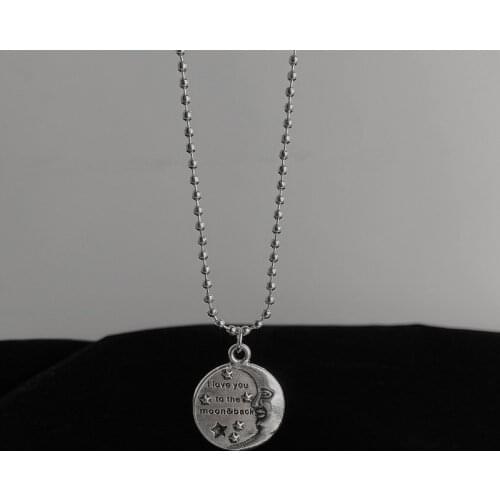 Origin Summer Unique Design Sun Moon Round Pendant Necklace for Women Statement Letter Necklace Jewelry Accessories