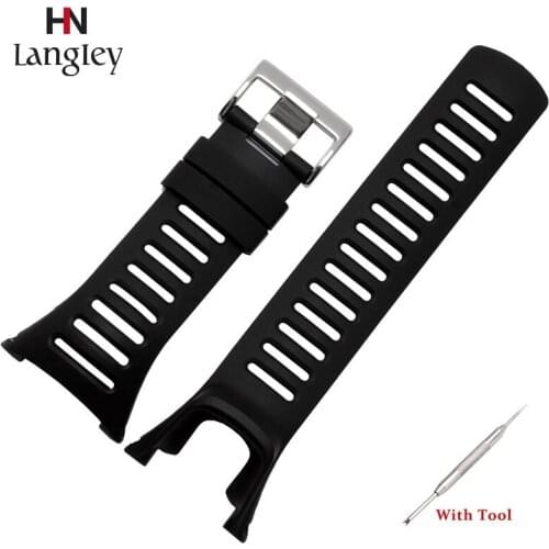 Strap for SUUNTO Ambit 1 2 3 2R 2S Mens Watch Rubber Band Screwdriver Buckle 35mm 2021 New Silicone Strap Waterproof Black Band