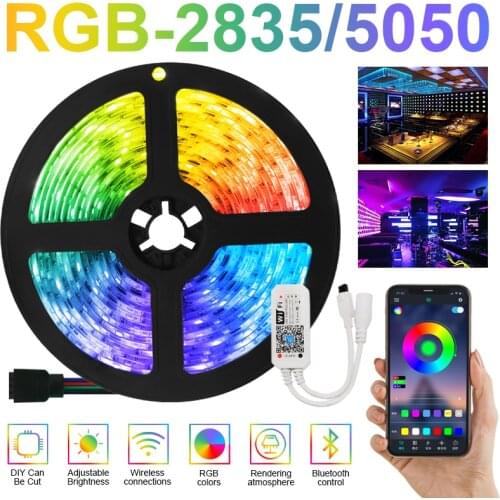 RGB LED Strip Bluetooth WiFi Luces Led DC 5050 SMD2835 Flexible Waterproof Tape Diode Remote Control Light For Room 12V Lights