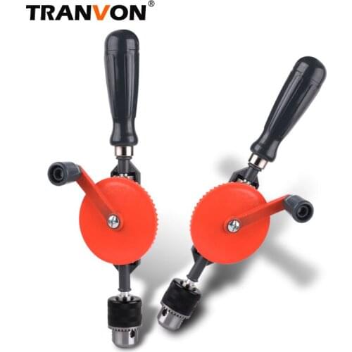 TRANVON Hand Drill Capacity Precision Chucks Cast Steel Double Pinions Manual Drill