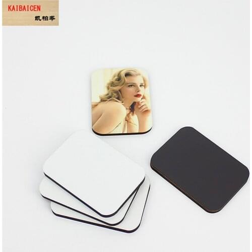 20pcs/lot Sublimation blank DIY Fridge Magnets Wooden rectangle MDF Refrigerator Sticker Creative Magnets Birthday Gift