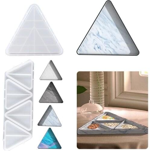 Triangle Platter Crystal Epoxy Resin Mold DIY Fruit Nut Tray Silicone Mold Food Storage Tray Resin Handmade Crafts Making Tools