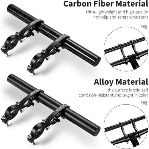 WEST BIKING 20-32MM Road MTB Bike Handlebar Extended Bracket Light Mount Bar Computer Clip Double Bicycle Handlebar Extender