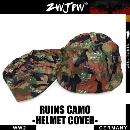 WWII Military M35 Ruins Helmet Cover Reversible Splinter Camo Cover DE/505123