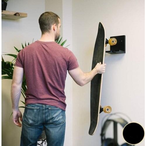 Easily Install High Quality Skateboard Wall Mount Longboard Storage Holder Black Skateboard Holder Reusable for Skis