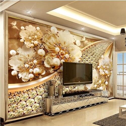 Wellyu papel de parede Custom Wallpaper Jewelery Floral Diamond Background Wall wallpapers for living room photo wallpaper