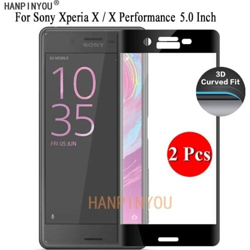 2 Pcs For Sony Xperia X F5121 / X Performance 9H Ultra Thin 3D Curved Full Cover Screen Protector Tempered Glass Protective Film