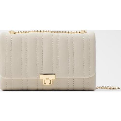 Female bag new female bag light beige mini cross-body bag chain small square bag