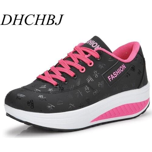 Womens Sneakers Platform Toning Wedge Light Weight Zapatillas Sports Shoes for Woman Breathable Slimming Fitness Swing Shoes