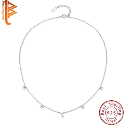 Wholesale 925 Sterling Silver Waterdrop Chocker Necklace Crystal Pendant Necklace For Women Wedding Birthday Mother’s day Gift