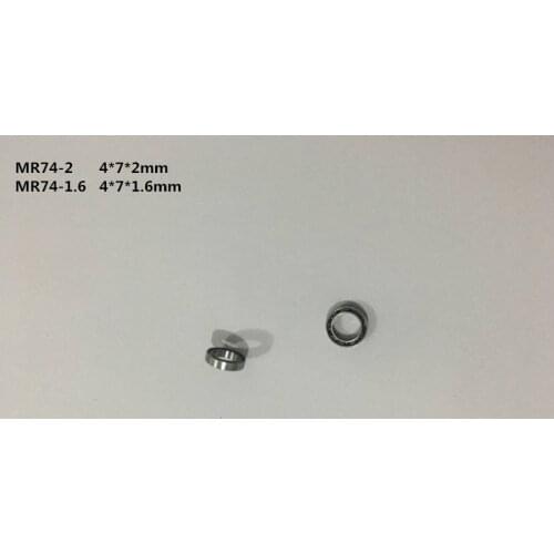 10pcs Miniature Ball Bearing Open Type MR74-2 4x7x2mm MR74-1.6 4x7x1.6mm Model Small Bearing