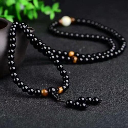108 black Beads Natural Sandalwood with gold dragon Hot Buddhist women Wood 78cm Buddha Bangle men Prayer Luminous Bracelet W0F9