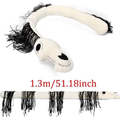 130cm/51inch White Long Horse Siren Head Plush Toy Trevor Dream Horse Soft Stuffed Animals Doll Black Horror Peluches Toys