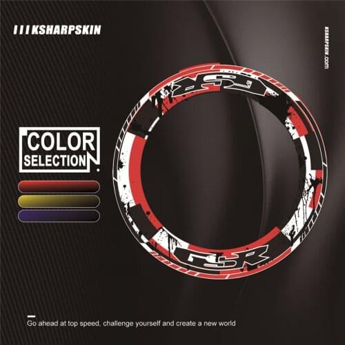 High quality 4 X rim sticker stripe wheel edge reflective decal motorcycle sticker for SUZUKI GSR