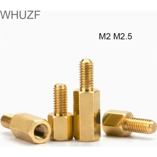 50/100pcs M2 M2.5 Hex Brass Spacing Screws Threaded Pillar PCB Computer PC Motherboard Standoff Spacer B040