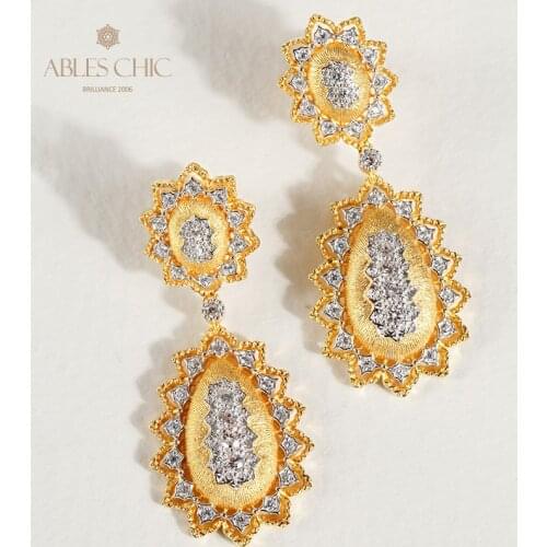 925 Silver Gold Tone Bridal Earrings Fabric Silk Wedding Drop Renaissance Post Stud Earring Vintage 2021 Fine Jewelry for Women