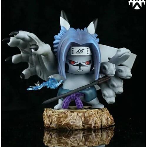 Anime pocket Pikachu as Curse of the day Uchiha Sasuke Action Figure Model Decoration Toys
