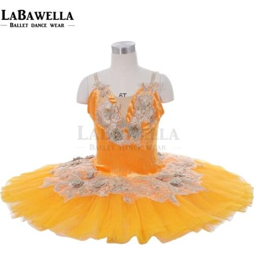 Orange ballet tutu women&kids professional tutu ballet costume for competition JY032