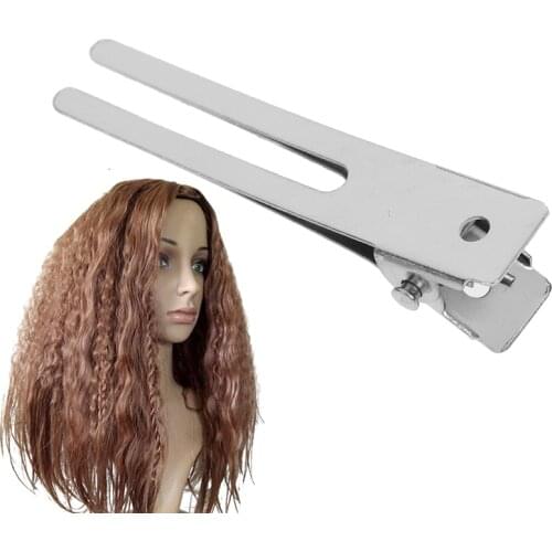 JCSYFAC 10/100pcs Hair Clipsdouble Prong Alligator Grip Clips No Teeth Hair Accessory Silver Metal Hairpins